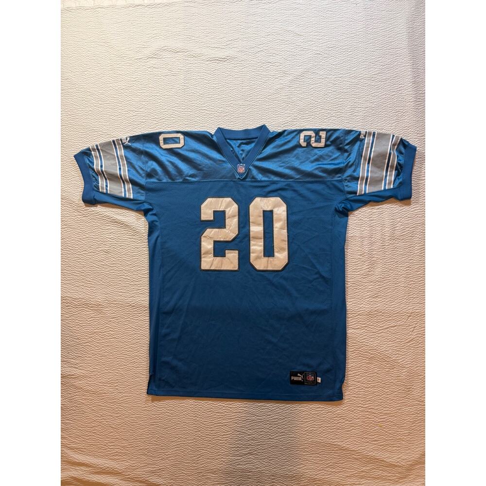 Vintage Detroit Lions Jersey Mens 58 Puma Authentic NFL Barry Sanders #20